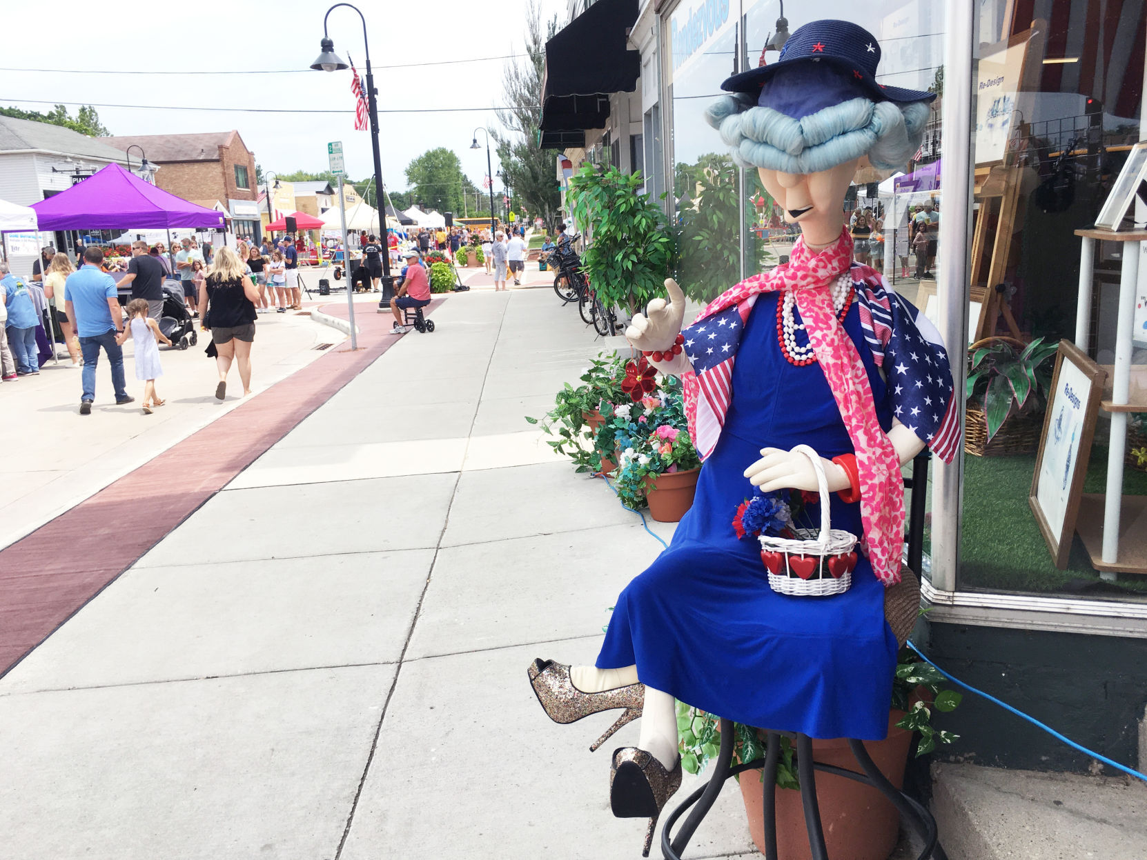 Stuffed figurine on Main Street in Downtown Waterford for Celebrate Waterford event